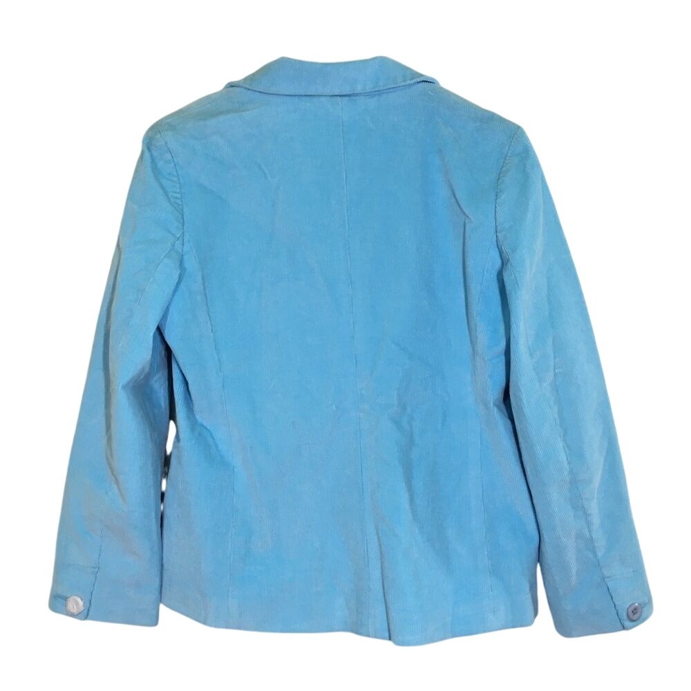 NWOT L.L. Bean Corduroy Blazer Jacket 6 Petite Blue 3 Button Cotton Spandex - Picture 8 of 11
